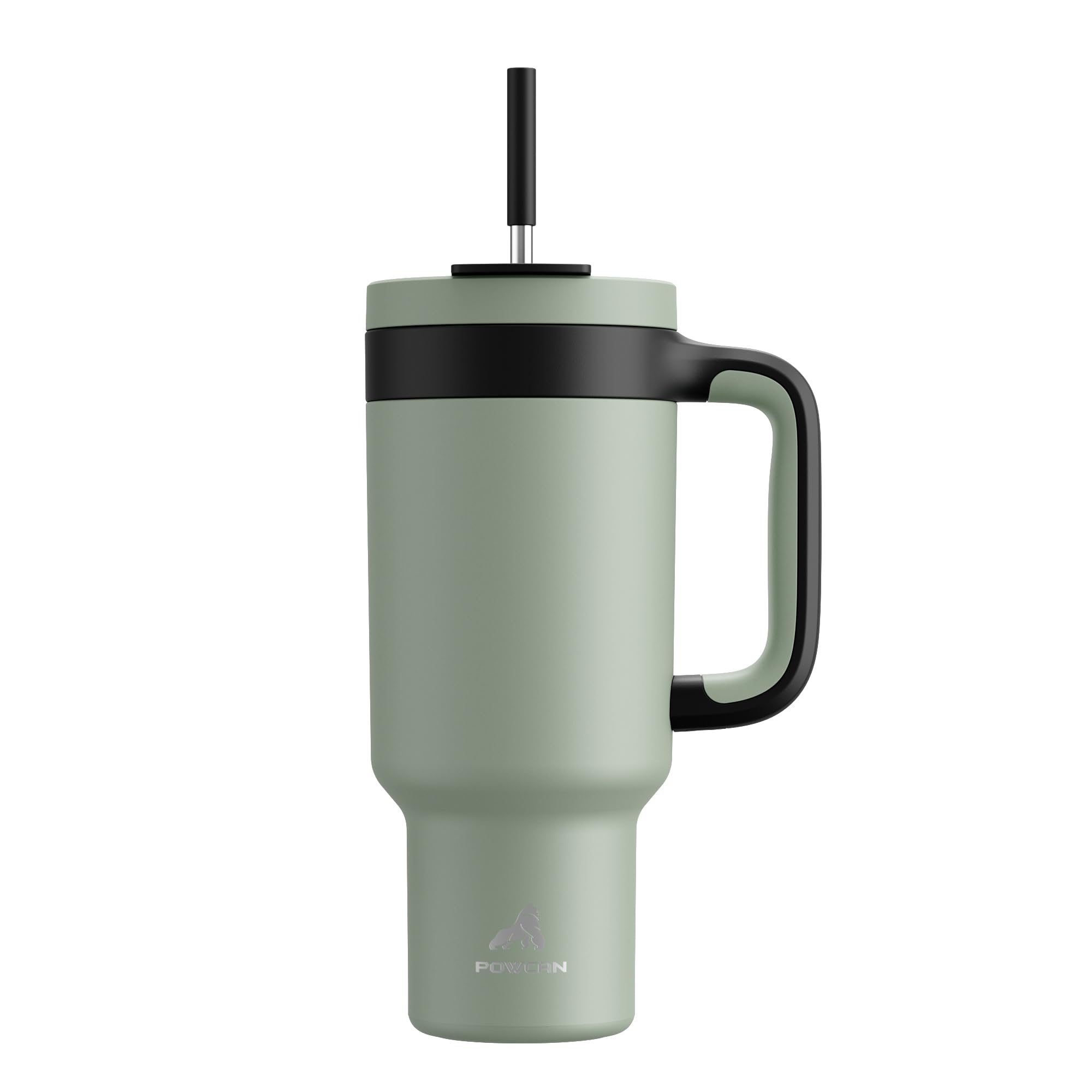POWCAN Agave 40 oz tumbler with handle for secure on-the-go grip