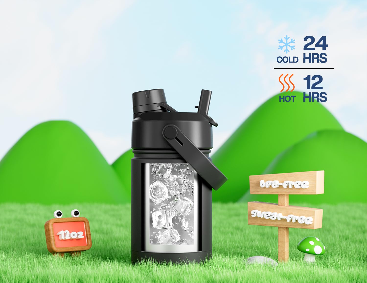 POWCAN BPA-free stainless steel body showcases durable, easy-to-clean construction.