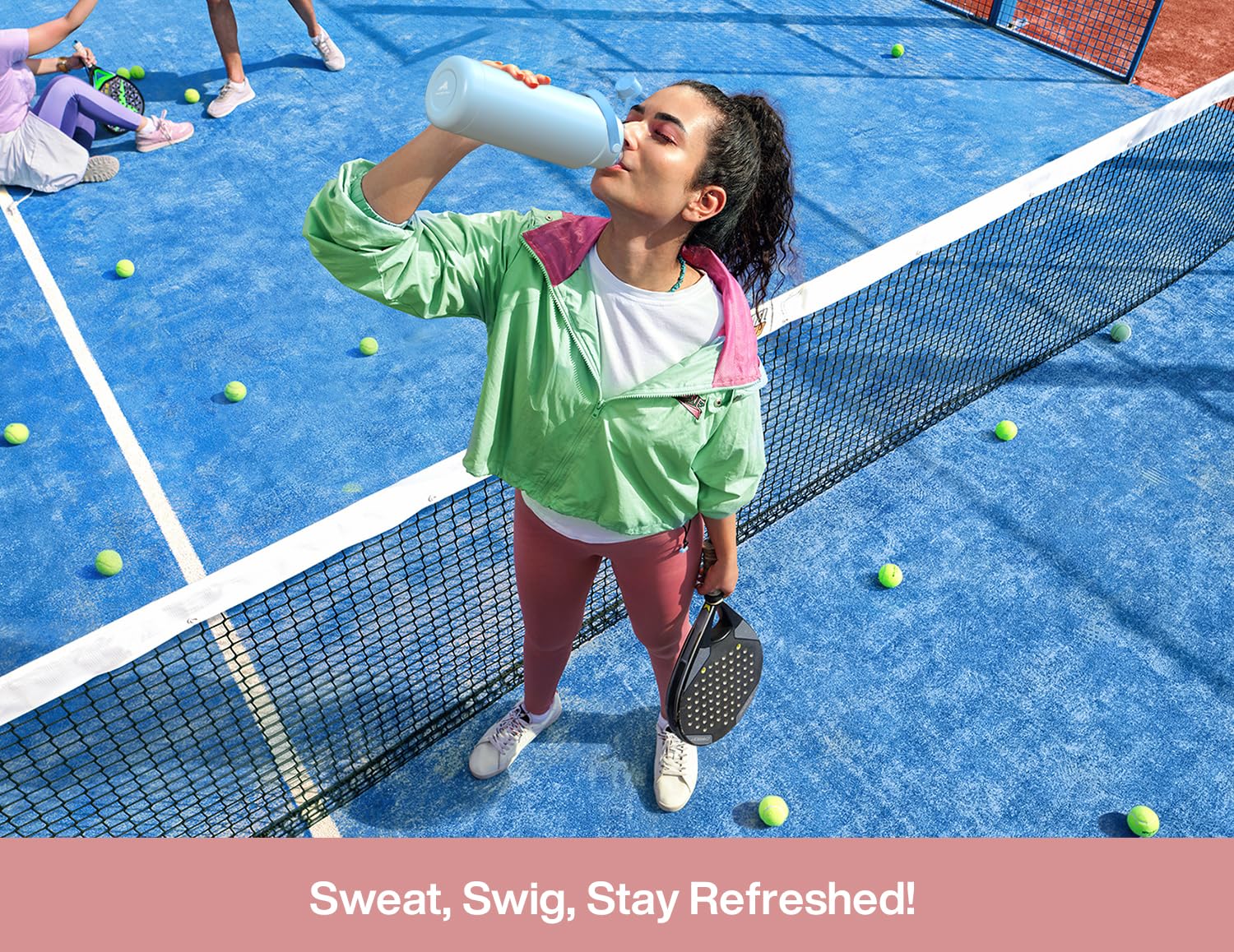 POWCAN Cotton Candy color adds a bright touch to gym bag.