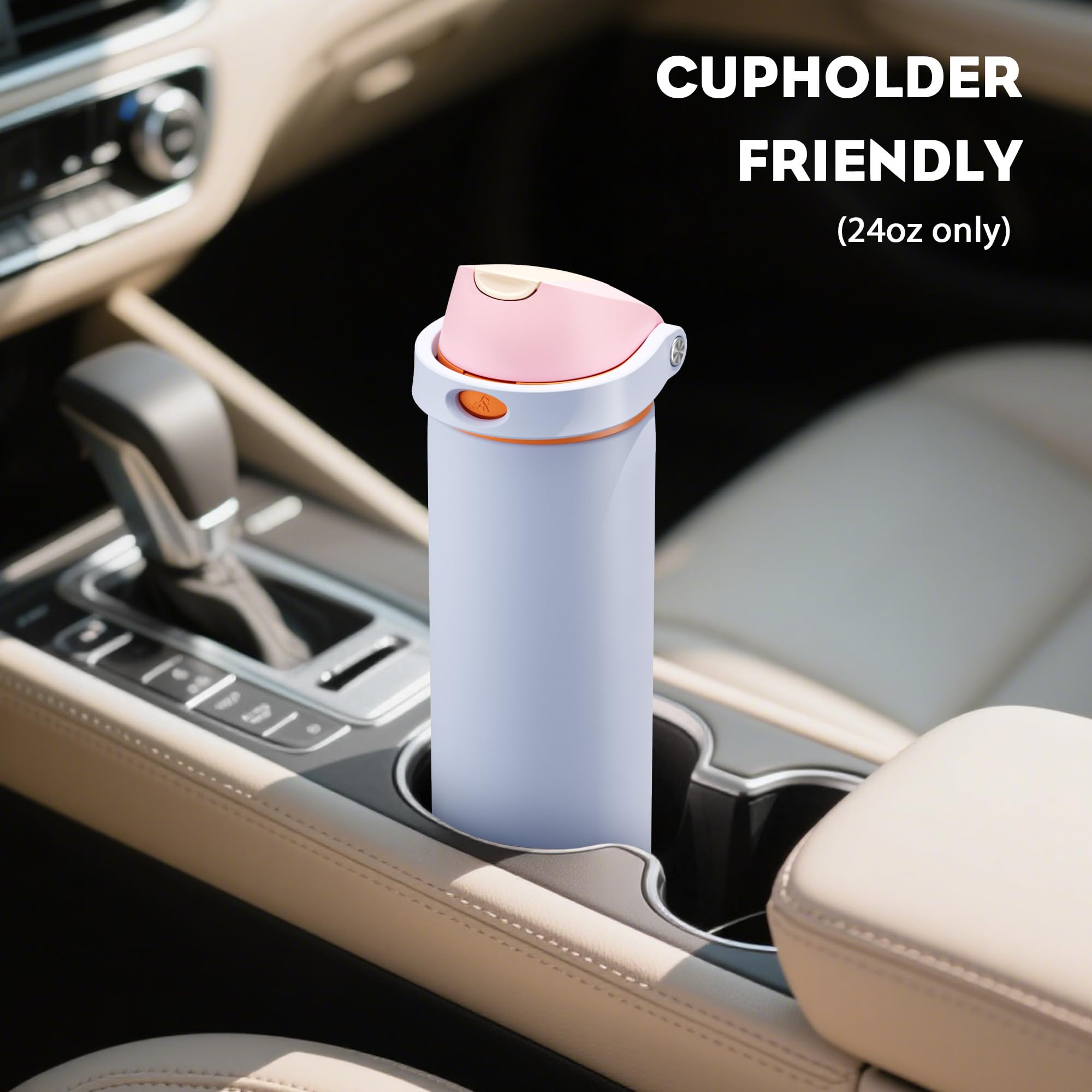 POWCAN slim bottle fits most cup holders and bags