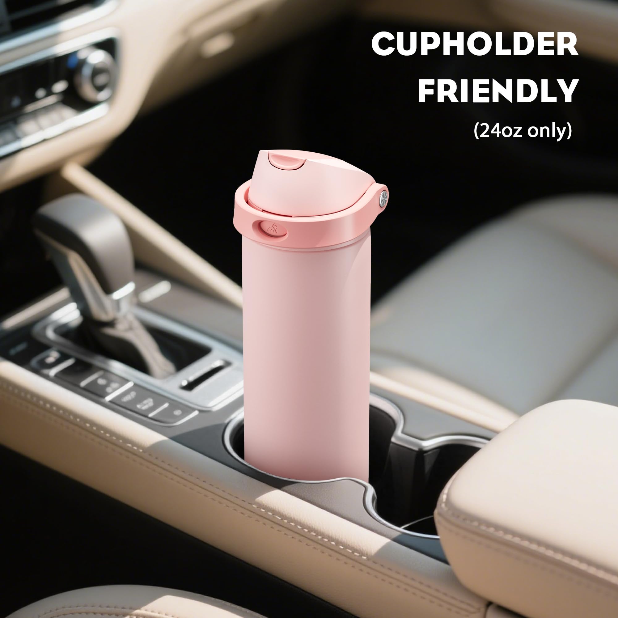 POWCAN cupholder-friendly design fits most car cupholders during commutes