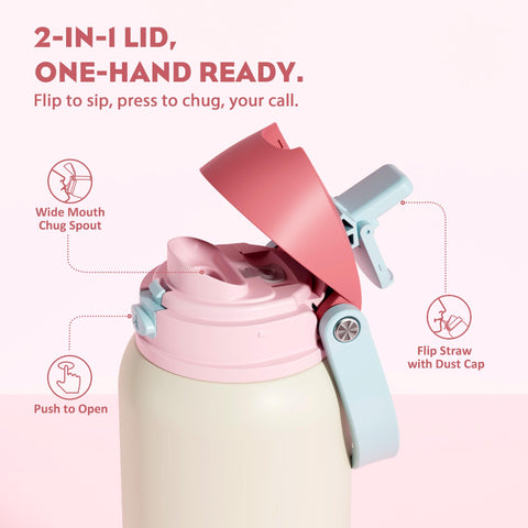 POWCAN dual-style sipping lid for quick one-handed hydration