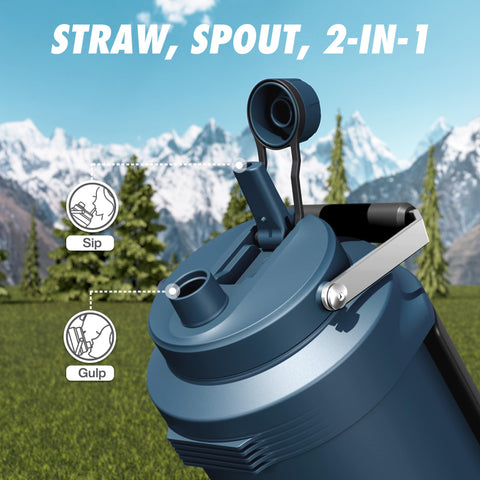 POWCAN insulated bottle keeps ice for hours during outdoor use.