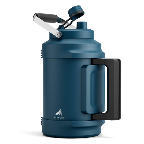 POWCAN gallon jug with straw lid for easy on-the-go hydration.