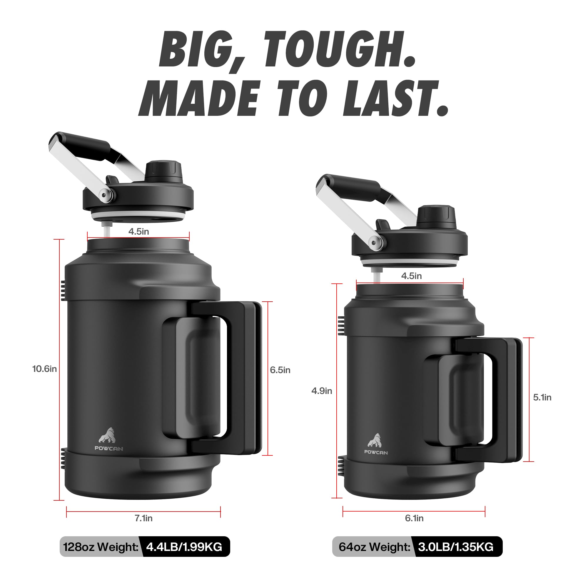 POWCAN bottle in gym scene highlighting durable stainless steel performance