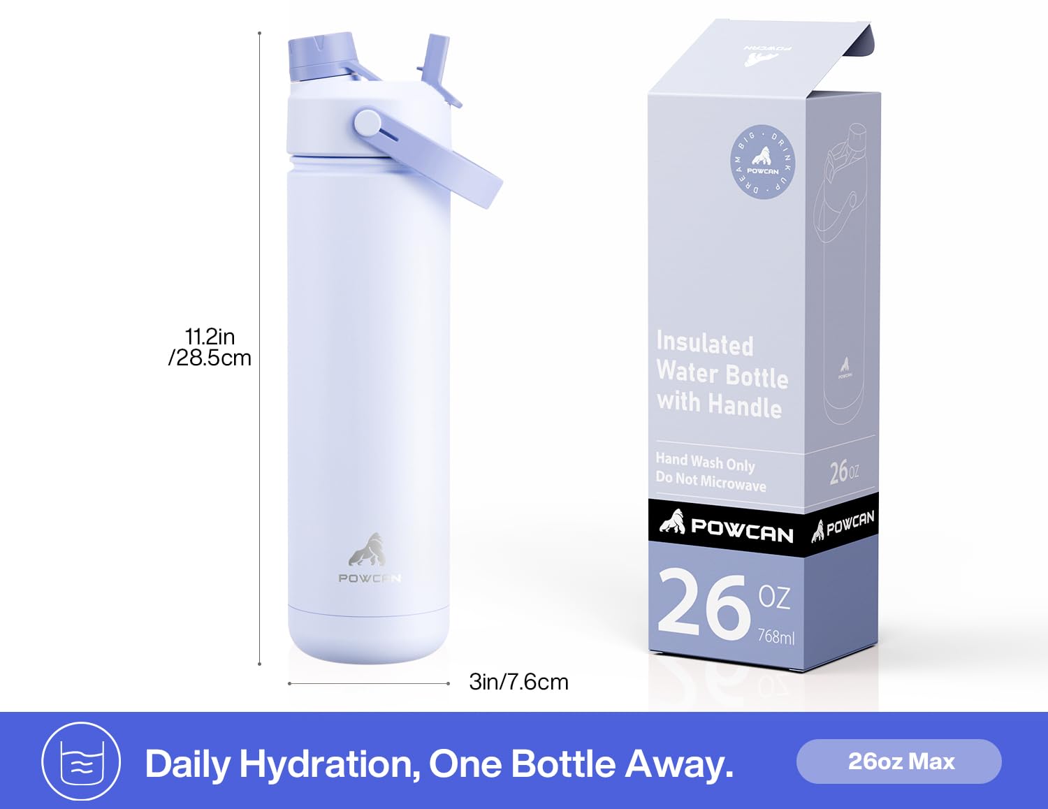 POWCAN leak-proof design prevents spills in bags during travel.