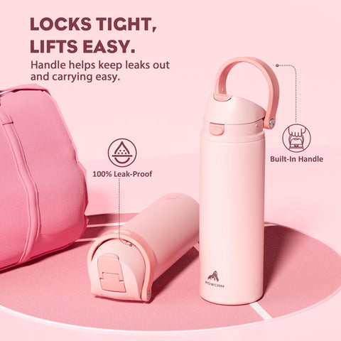POWCAN leakproof-lid bottle helps prevent leaks in bags and backpacks