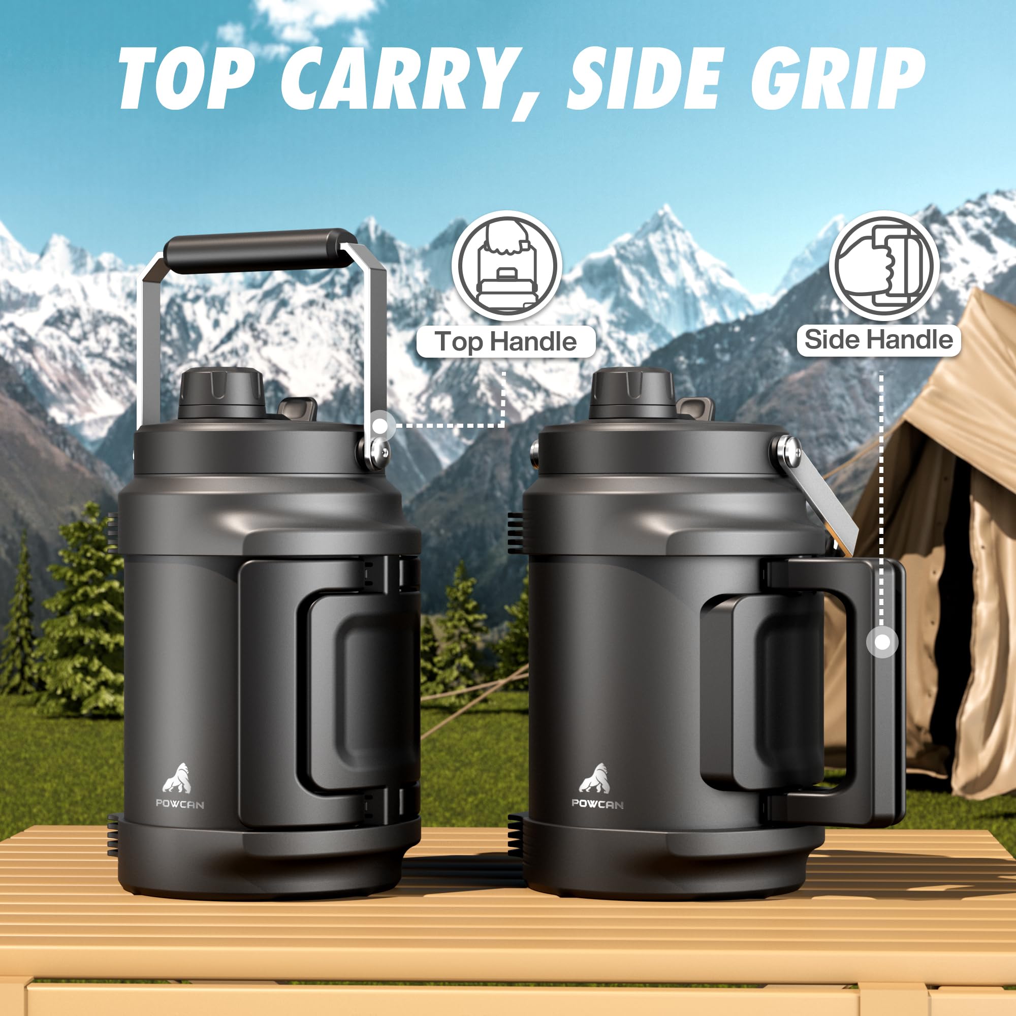 POWCAN leakproof bottle stays secure during travel and outdoor adventures