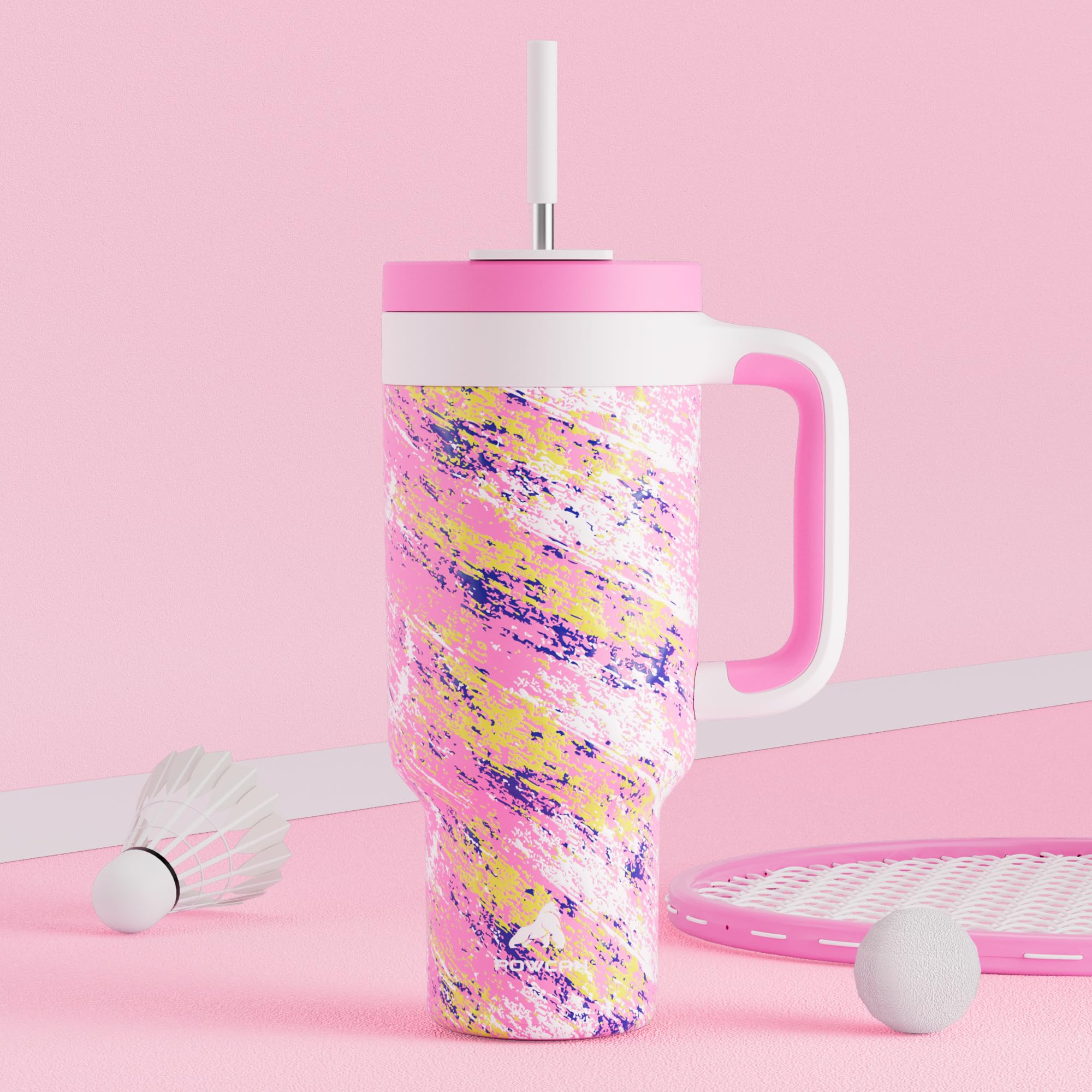 Powcan road-trip ready tumbler supports hydration on the move.