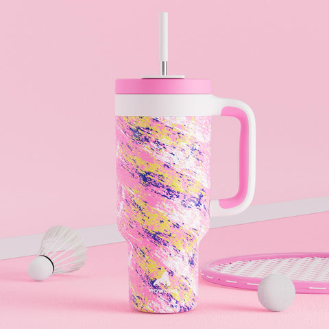Powcan road-trip ready tumbler supports hydration on the move.