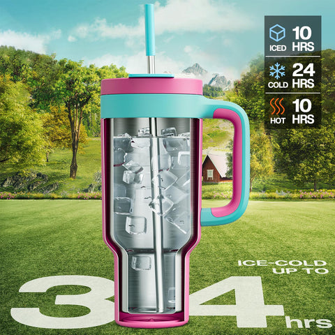POWCAN two-in-one lid with straw enables easy sipping without spills.