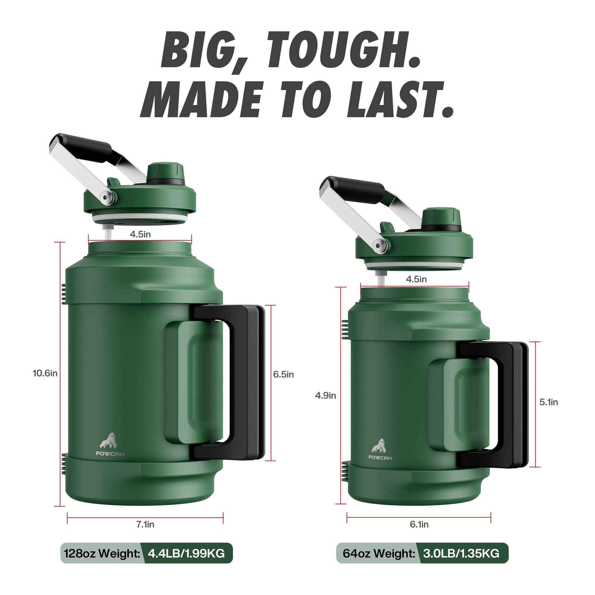 POWCAN wide-mouth opening simplifies ice filling and cleaning.