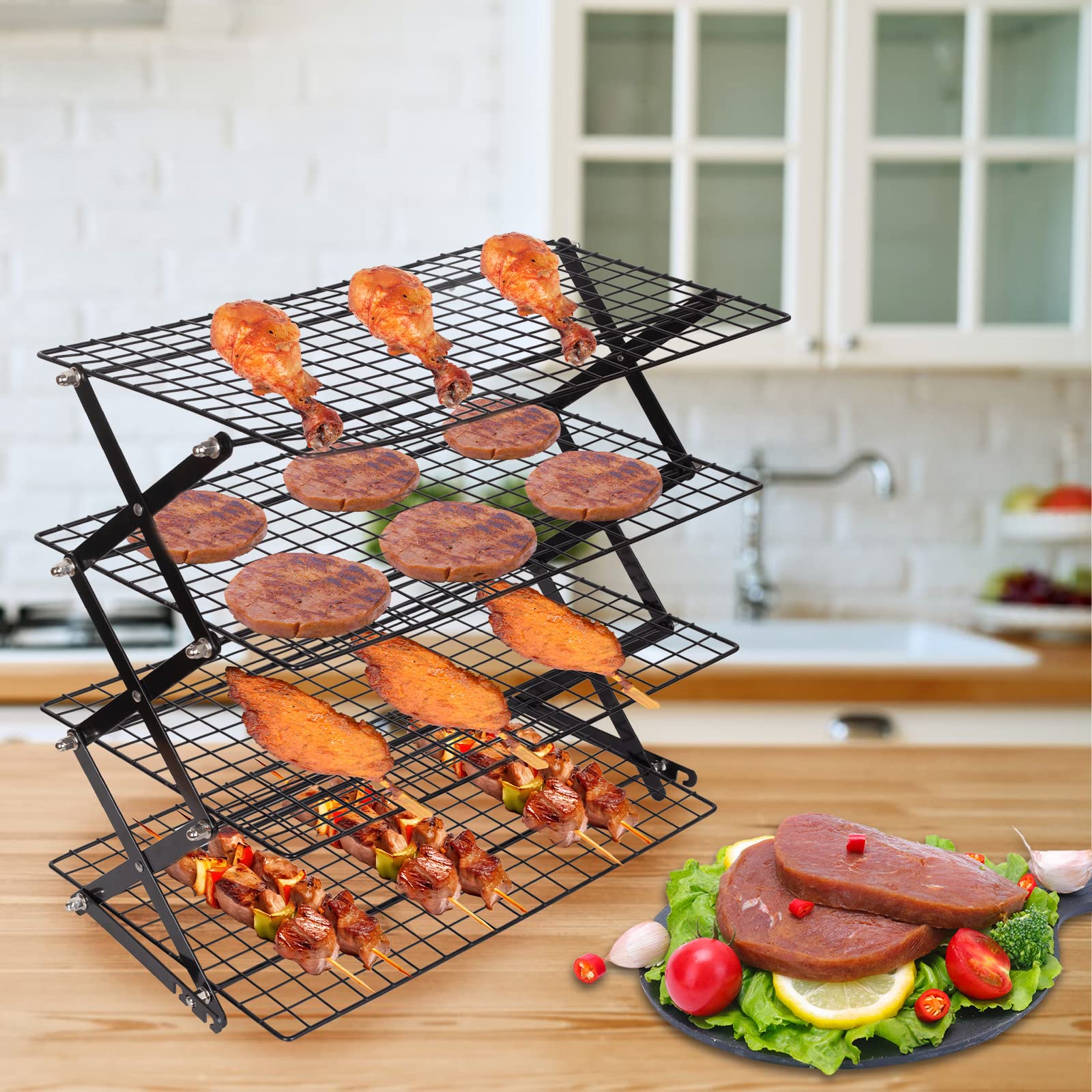 PowerKing portable outdoor baking rack ideal for picnics