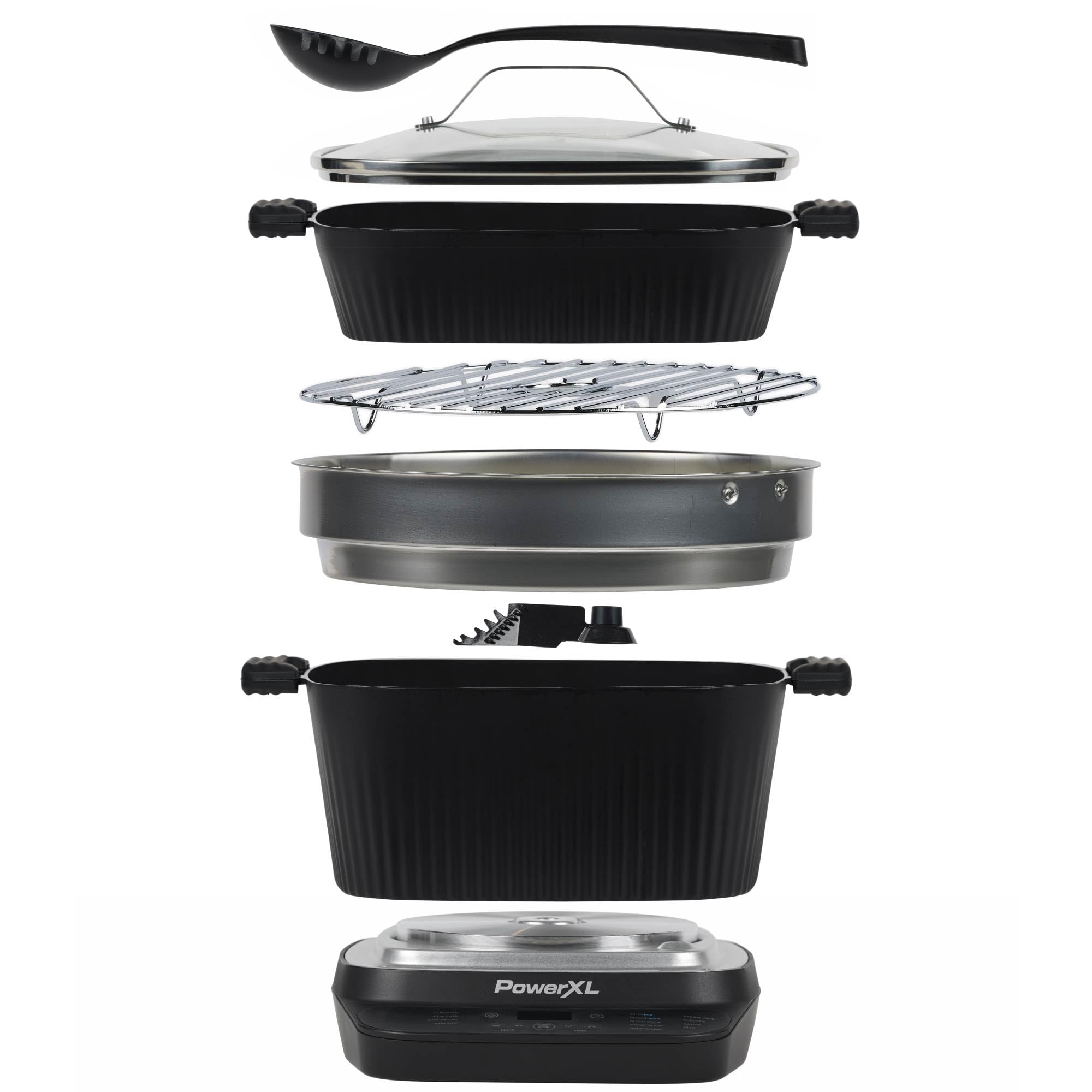 PowerXL StirMax Deluxe dishwasher-safe components simplify cleanup.