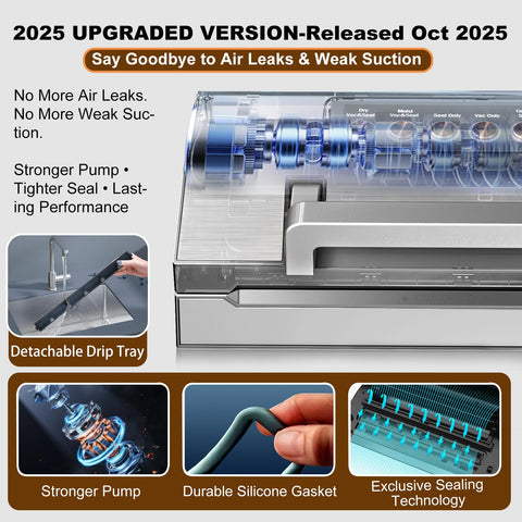 Powot Vacuum Sealer easy-lock handle for secure, ergonomic sealing.