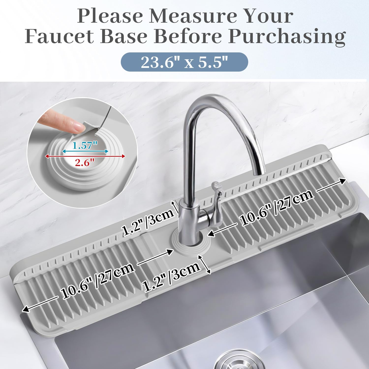 PoYang 90-degree foldable design helps save counter space beside the sink.