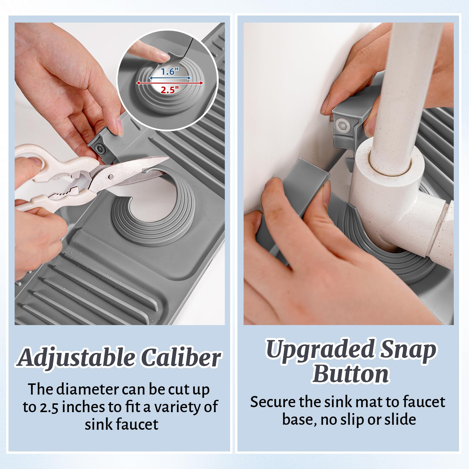 PoYang cuttable hole design fits different faucets without leaks