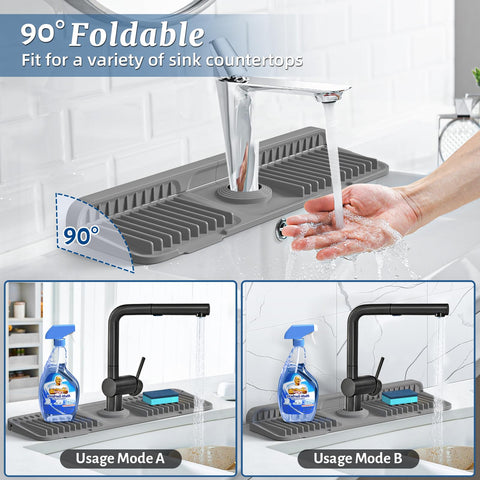 PoYang silicone splash guard provides efficient drainage and keeps counters dry.