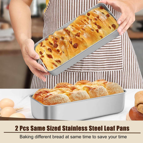 P&P CHEF 3-inch-deep loaf pan supports larger batter capacity.