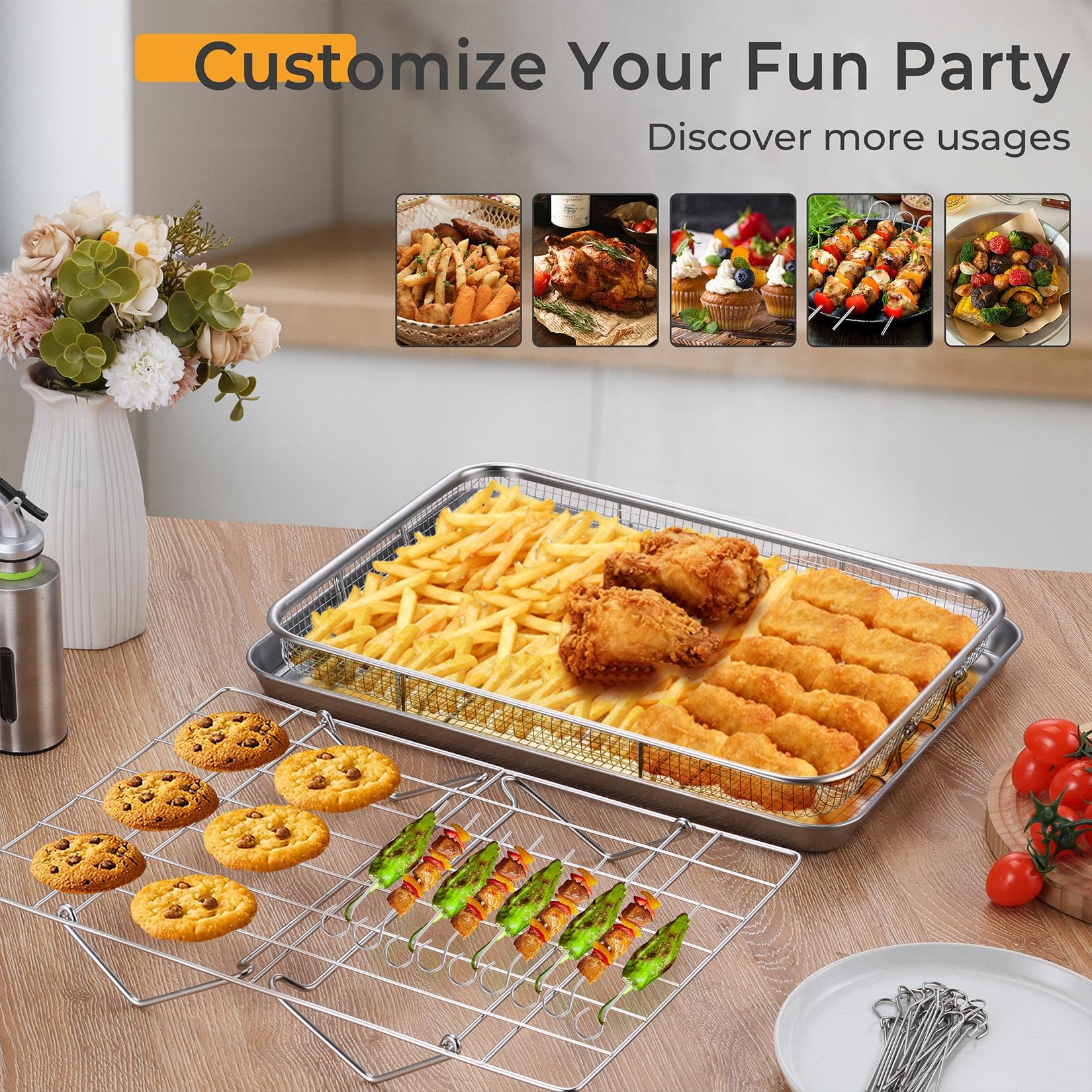 P&P CHEF 36 skewers enable simultaneous grilling and batch prep