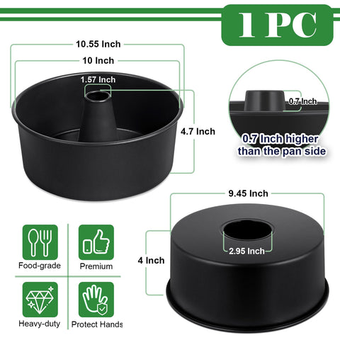 P&P CHEF angel cake pan conical center detail supports even baking.