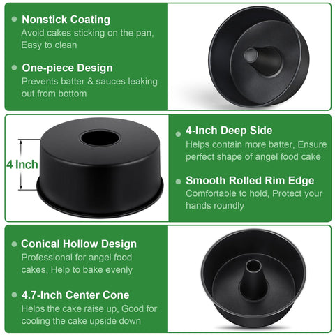 P&P CHEF angel cake pan nonstick coating enables clean release.