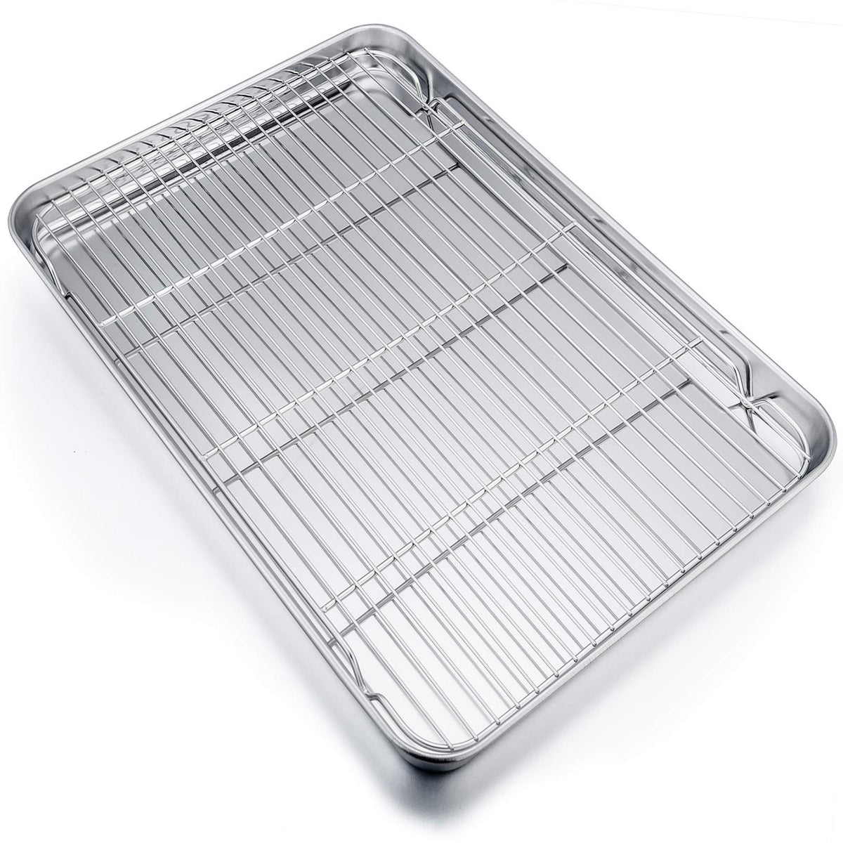 P&P CHEF 19.6-inch baking sheet with rack for even baking and release.