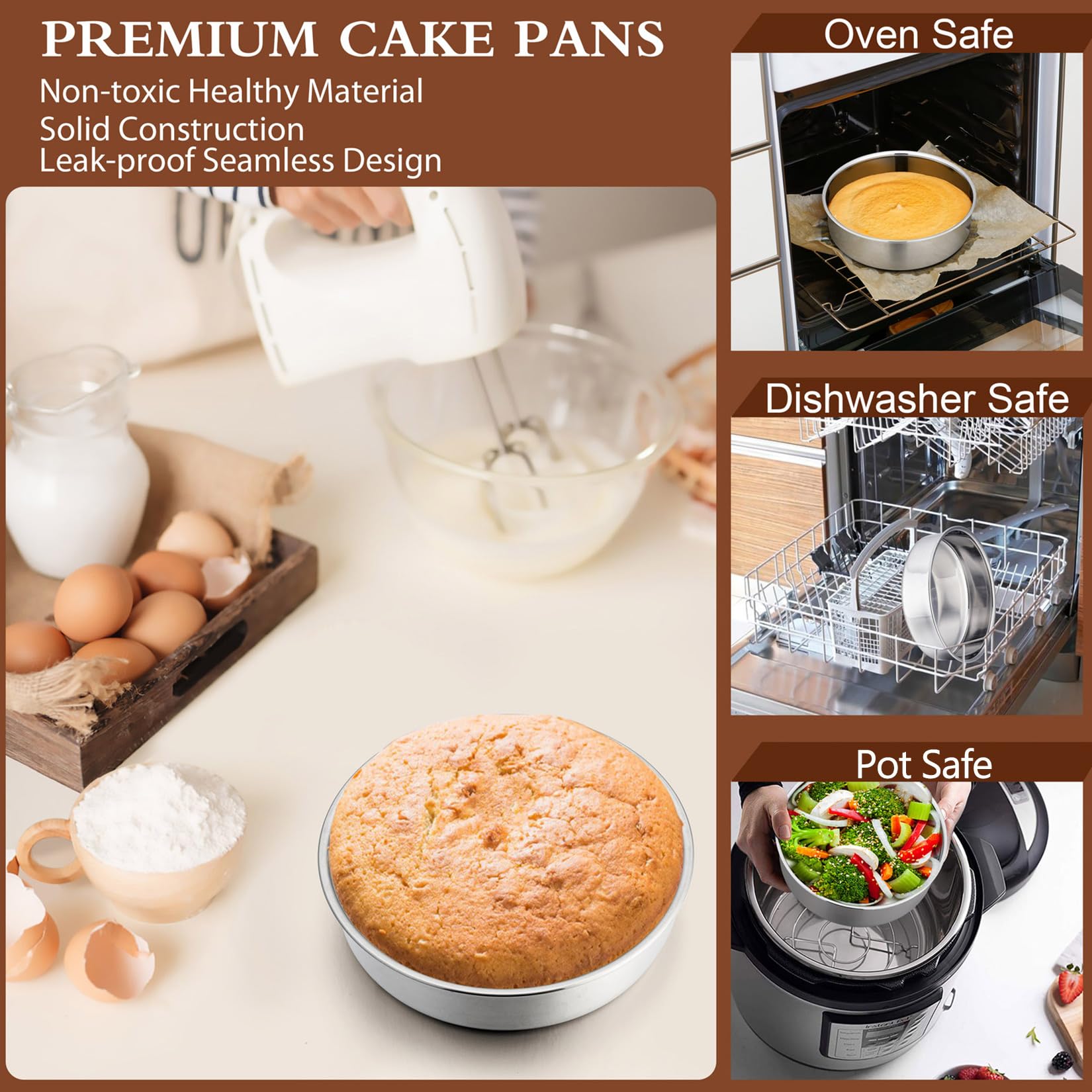 P&P CHEF versatile bakeware for cakes, brownies, pizzas, and more.