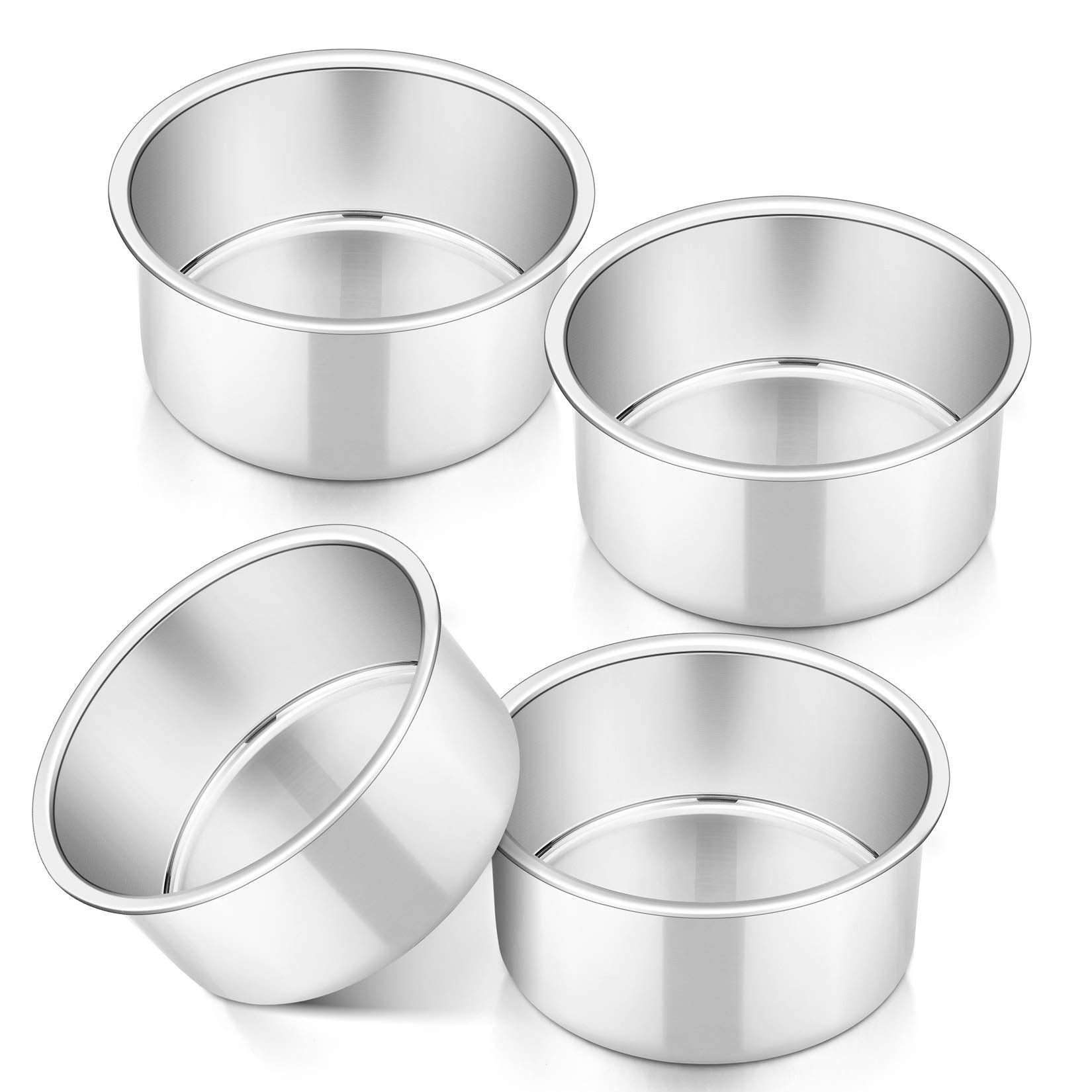 P&P CHEF 4-inch round cake pan with leakproof design for precise mini cakes.