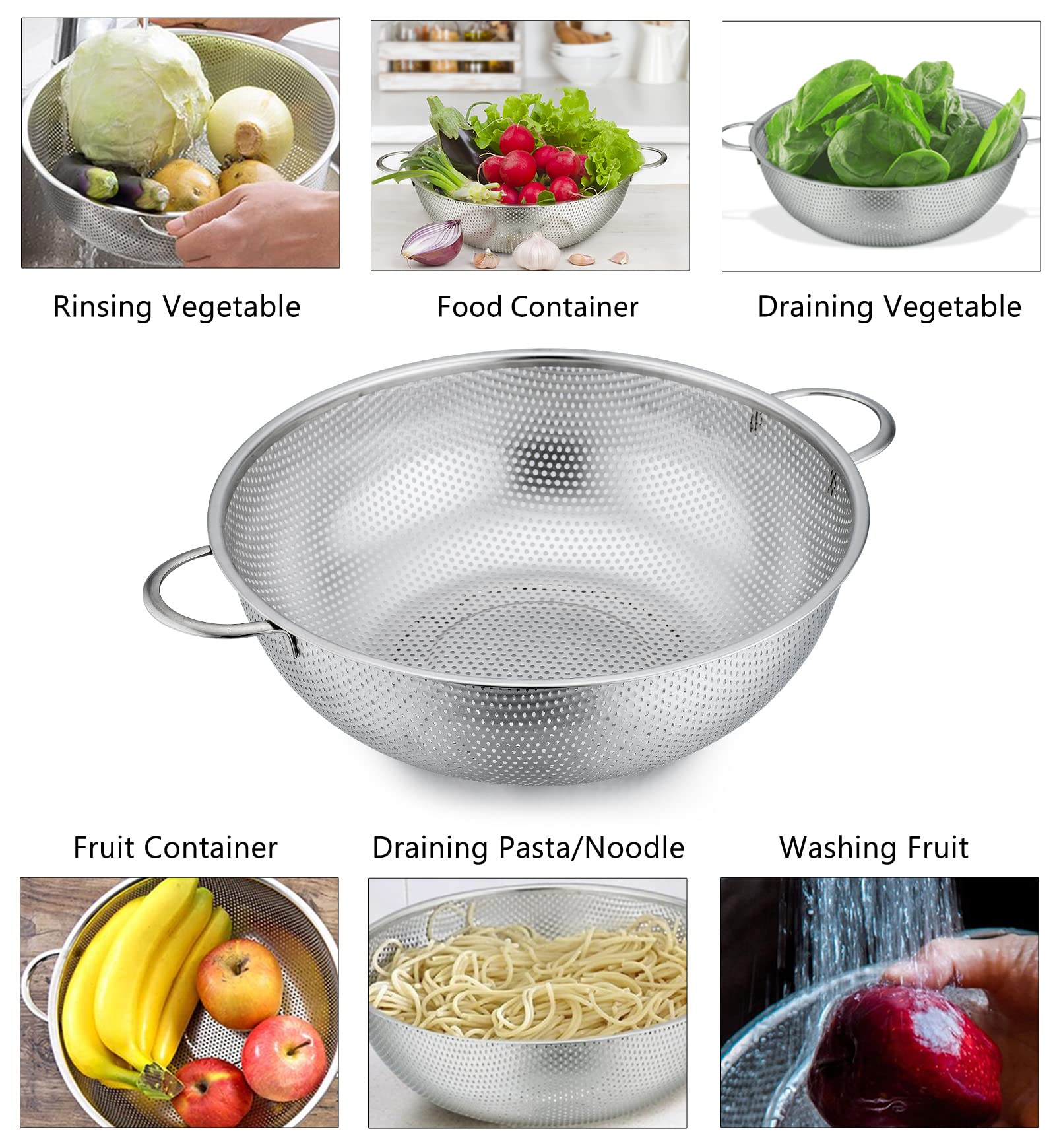 P&P CHEF colander set is dishwasher safe for easy cleanup