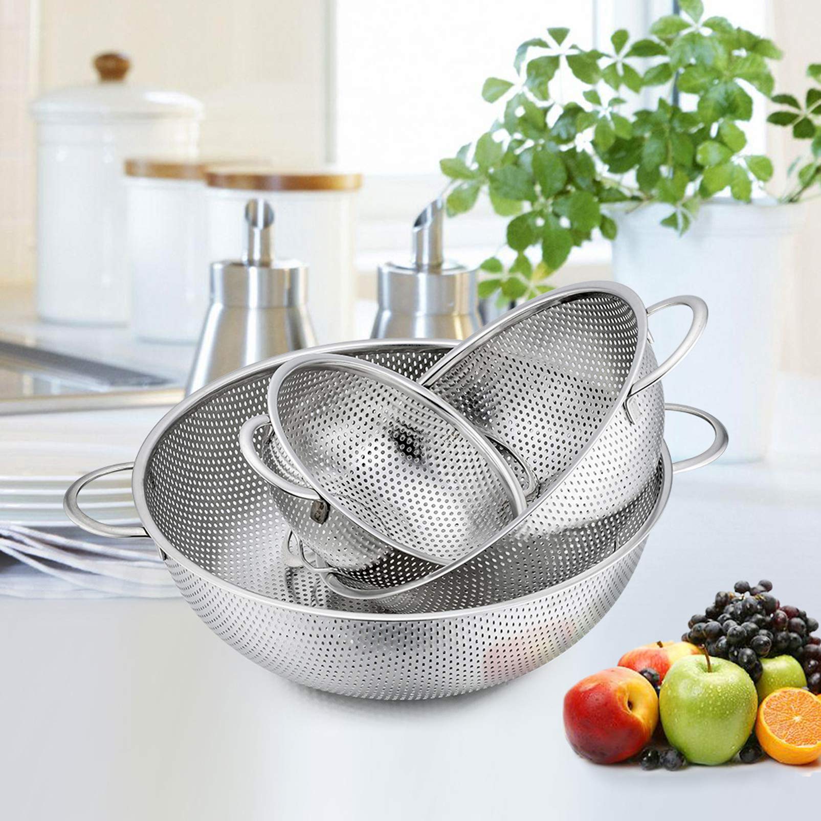 P&P CHEF colander set with double handles for a secure grip