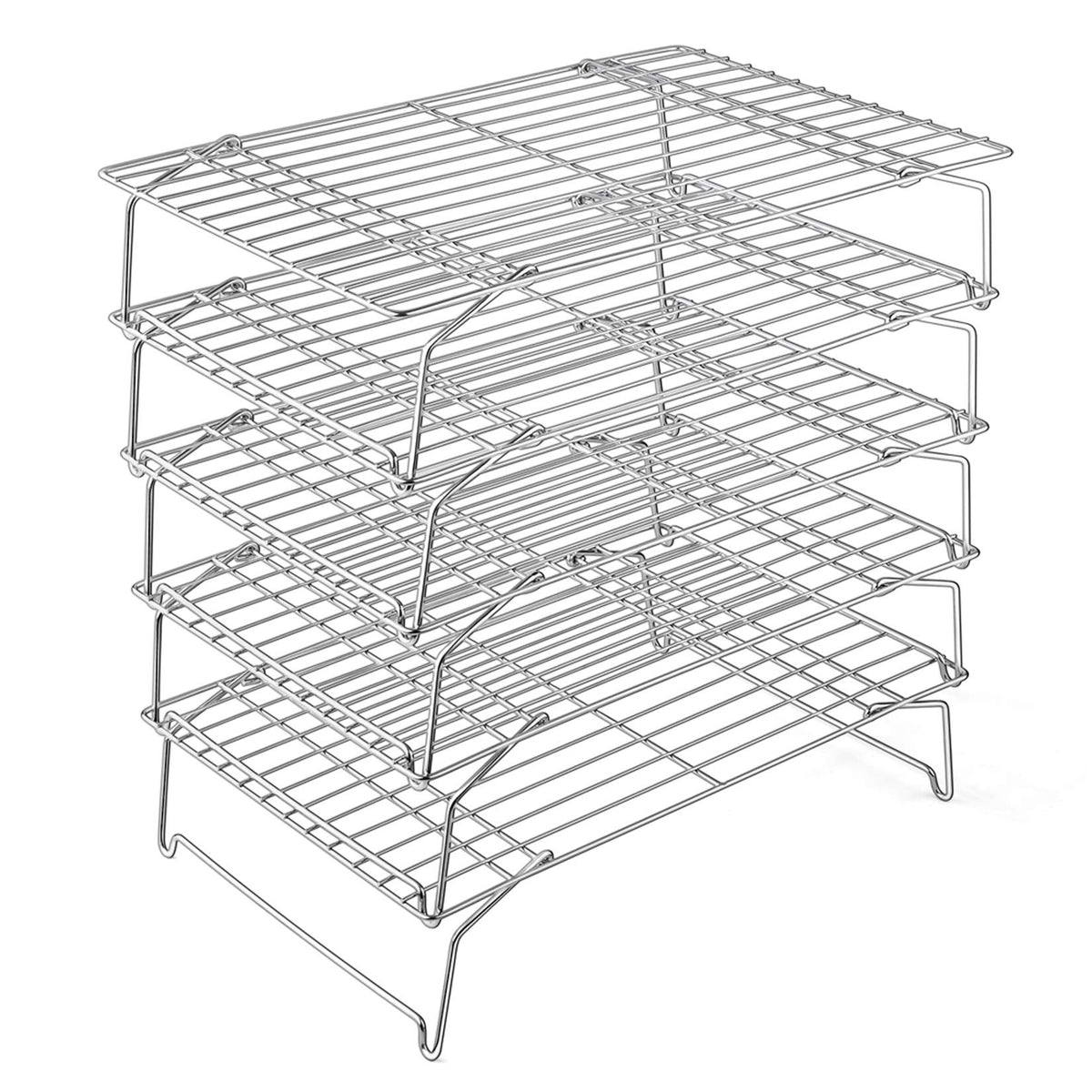 P&P CHEF 5-tier stainless steel cooling rack for even air circulation