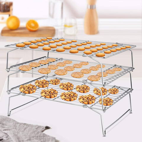 P&P CHEF 15 by 10 inch cooling rack dimensions suitable for standard pans