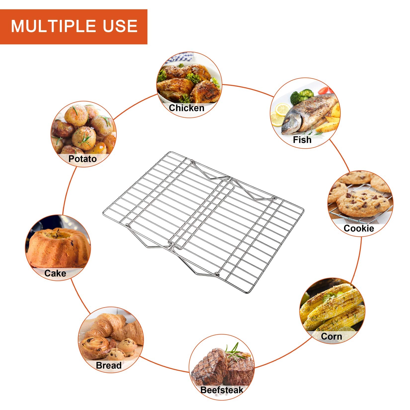 P&P CHEF cooling rack dishwasher-safe for quick cleanup