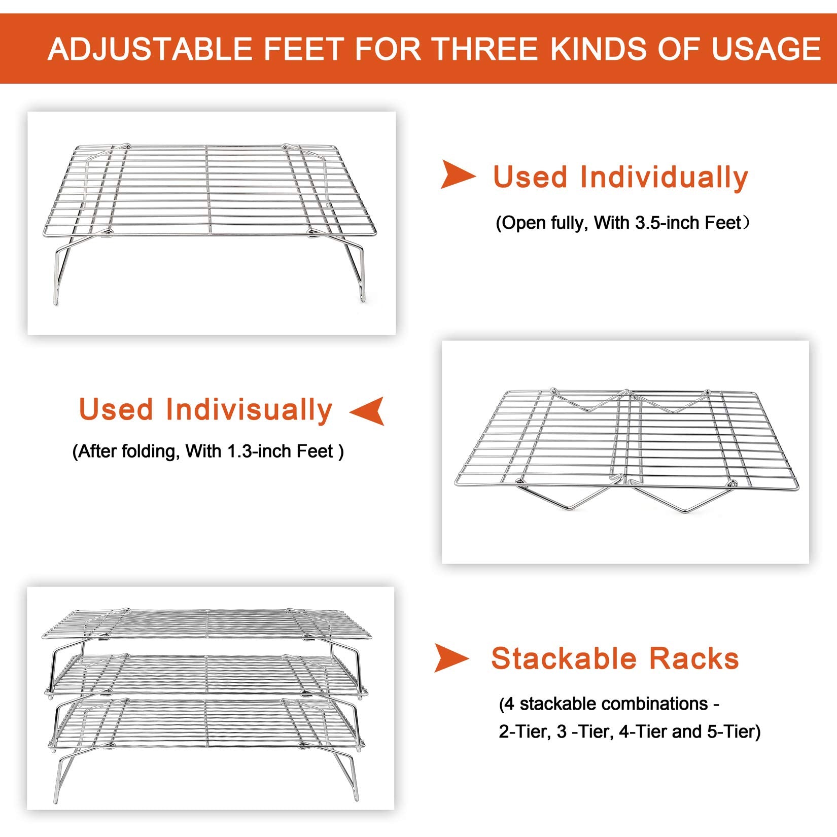 P&P CHEF cooling rack stacked to maximize cooling space in the kitchen