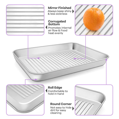 PP CHEF corrugated bottom design promotes air circulation for even heat.