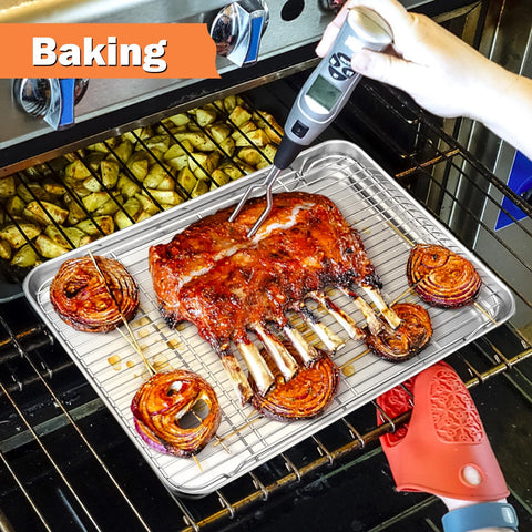 P&P CHEF dishwasher-safe rack for easy cleanup after baking