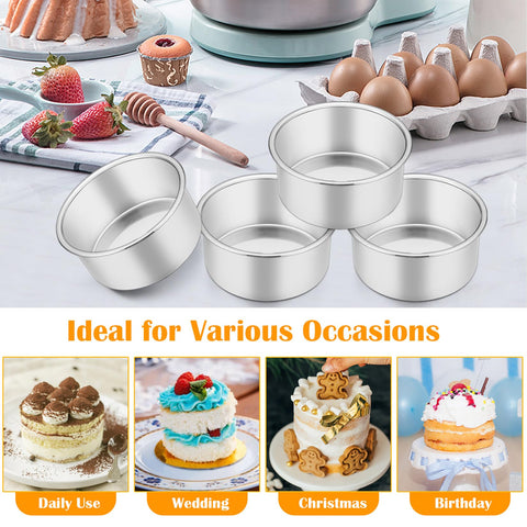 P&P CHEF easy-release 4-inch pan prevents sticking for clean cakes.