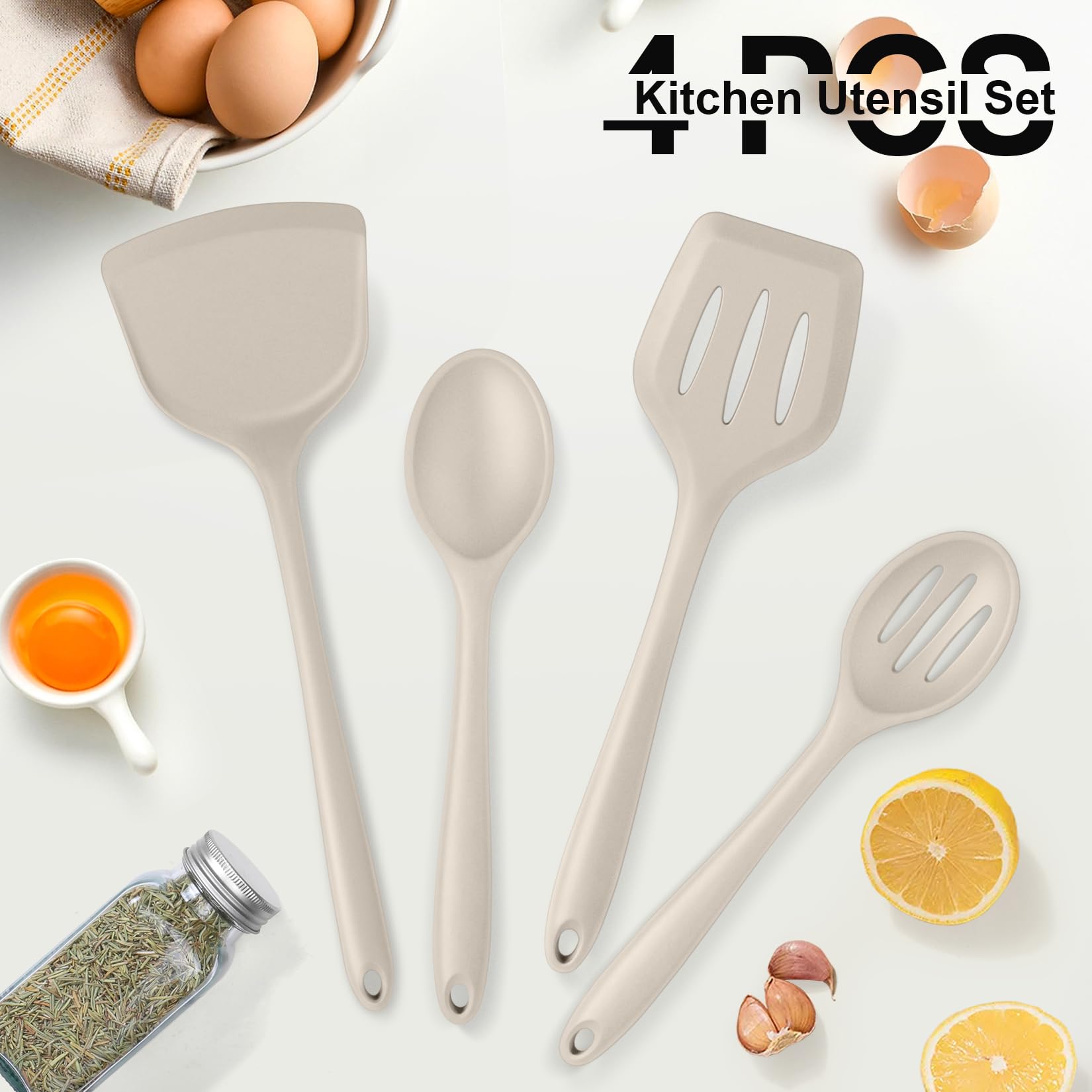 P&P CHEF ergonomic-handle silicone utensils offer comfortable grip and heat protection