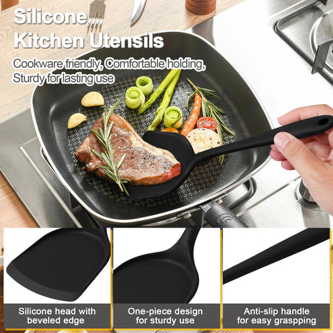 P&P CHEF four-piece set: solid spoon for stirring and serving safely