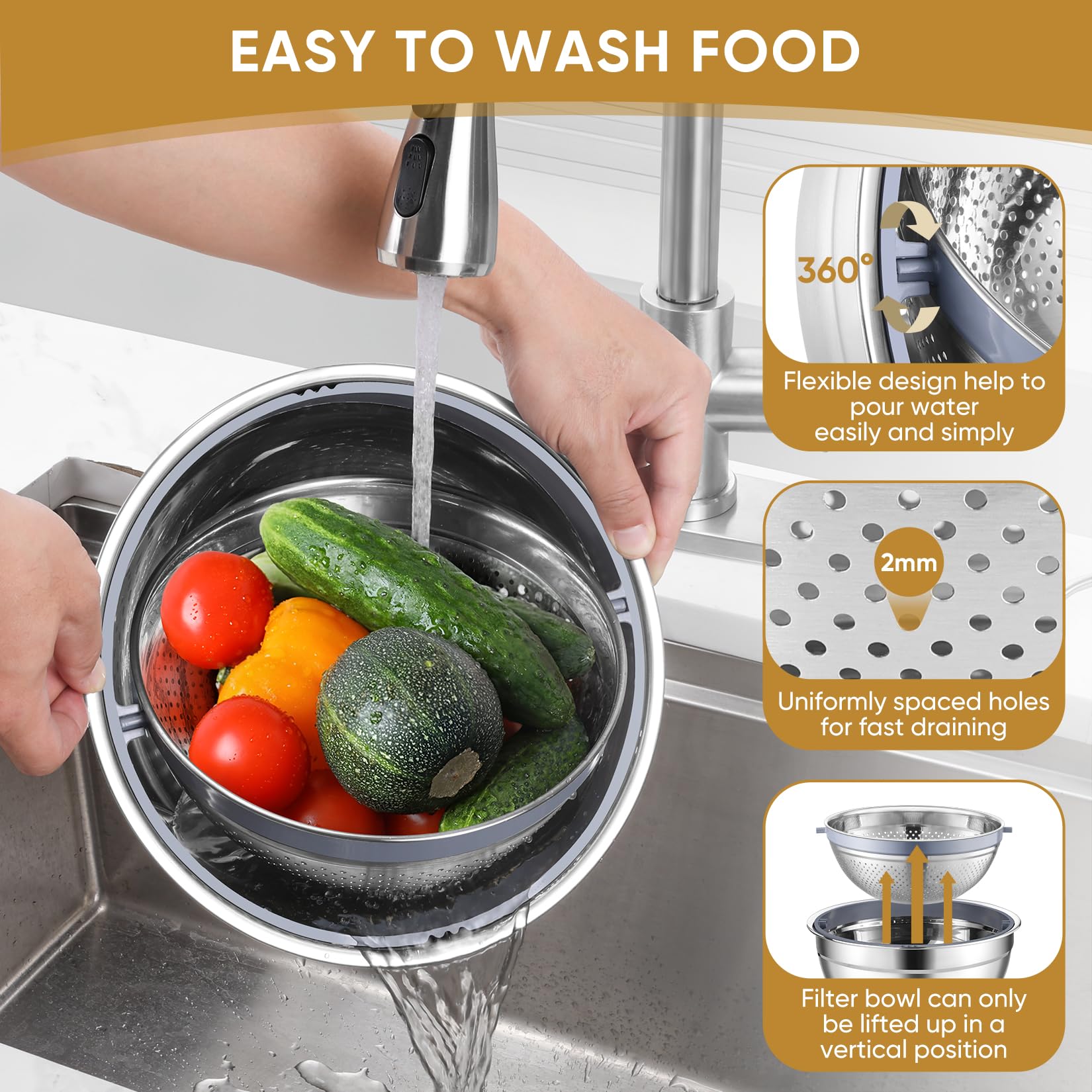 P&P CHEF lid-mounted grater attachments enable quick slicing and shredding.