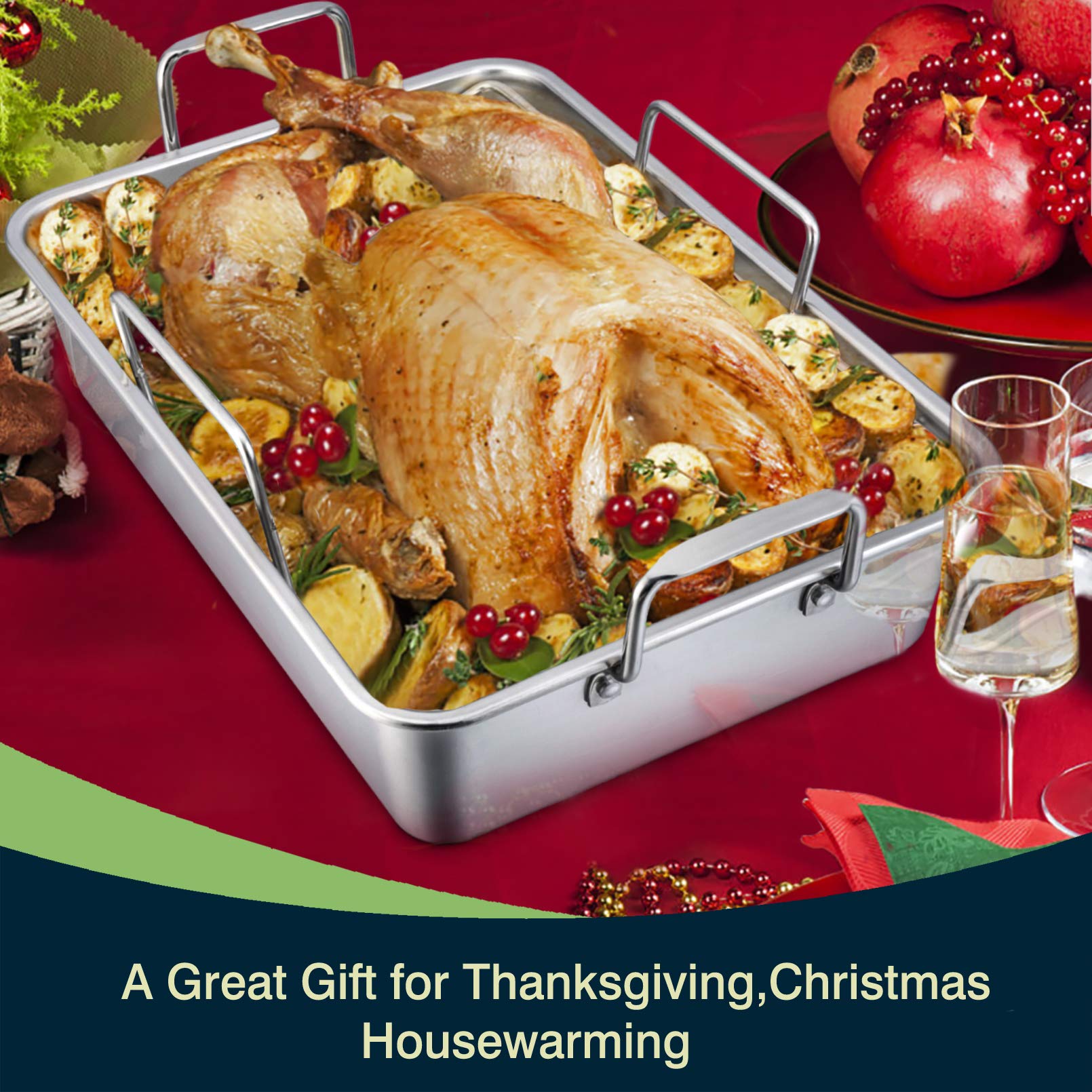 P&P CHEF lasagna and vegetables roasting pan delivers even heat for layered dishes
