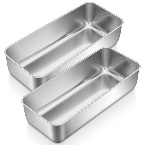 P&P CHEF loaf pan 12x5-inch stainless steel for even baking and durable everyday use.