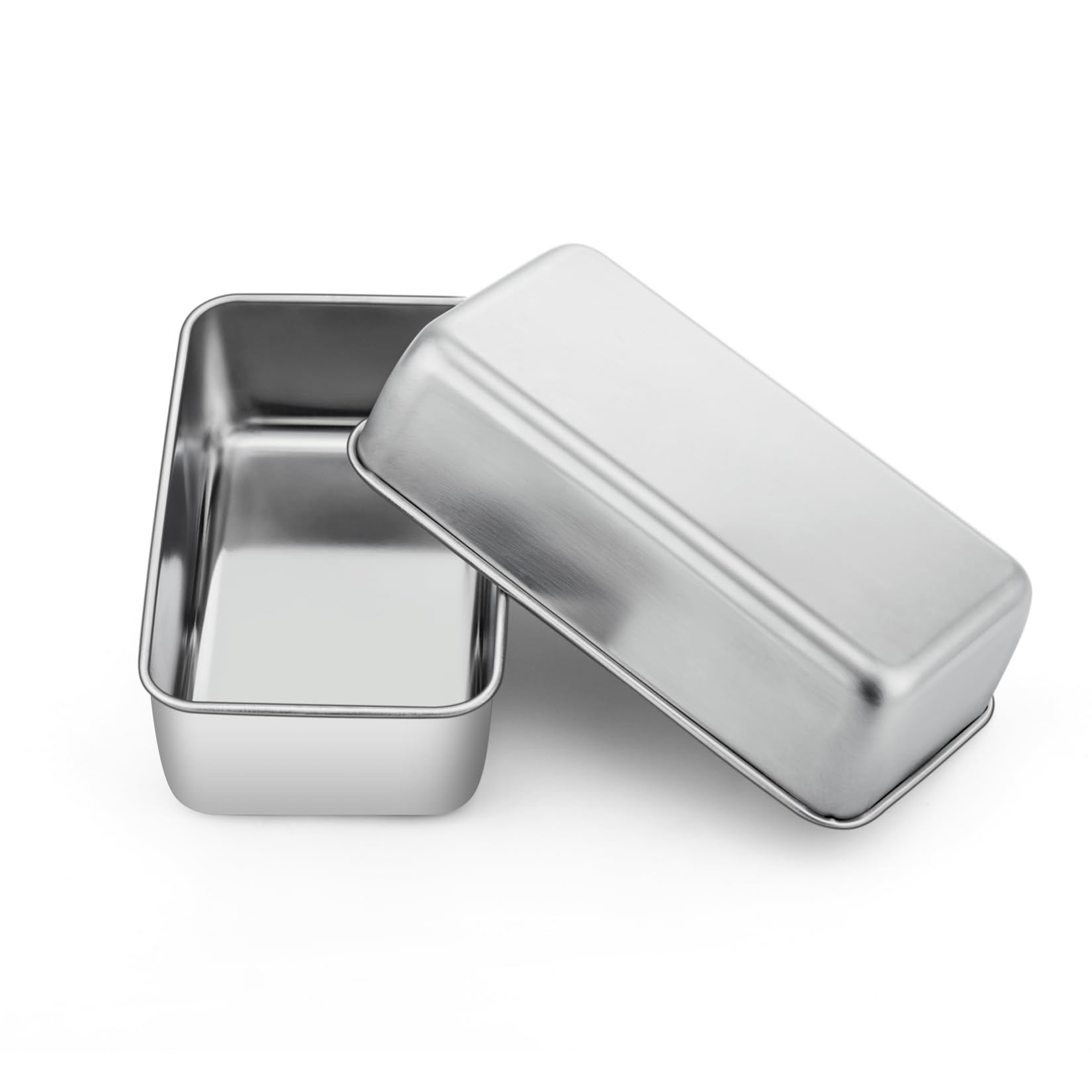 P&P CHEF loaf pan set in silver for precise 9x5 bread baking