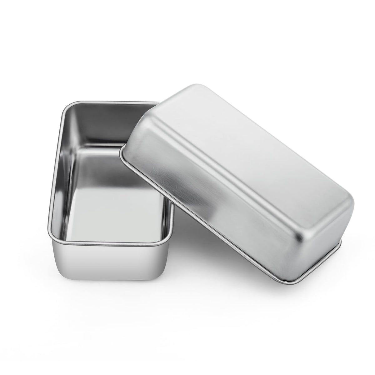 P&P CHEF loaf pan set in silver for precise 9x5 bread baking
