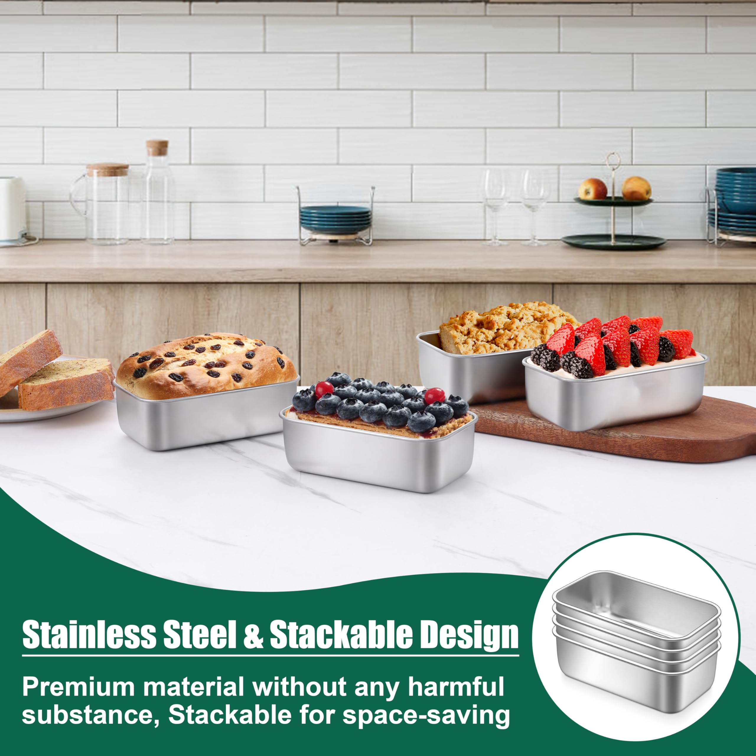 P&P CHEF mini loaf pans ideal for brownies, cakes, and small loaves.