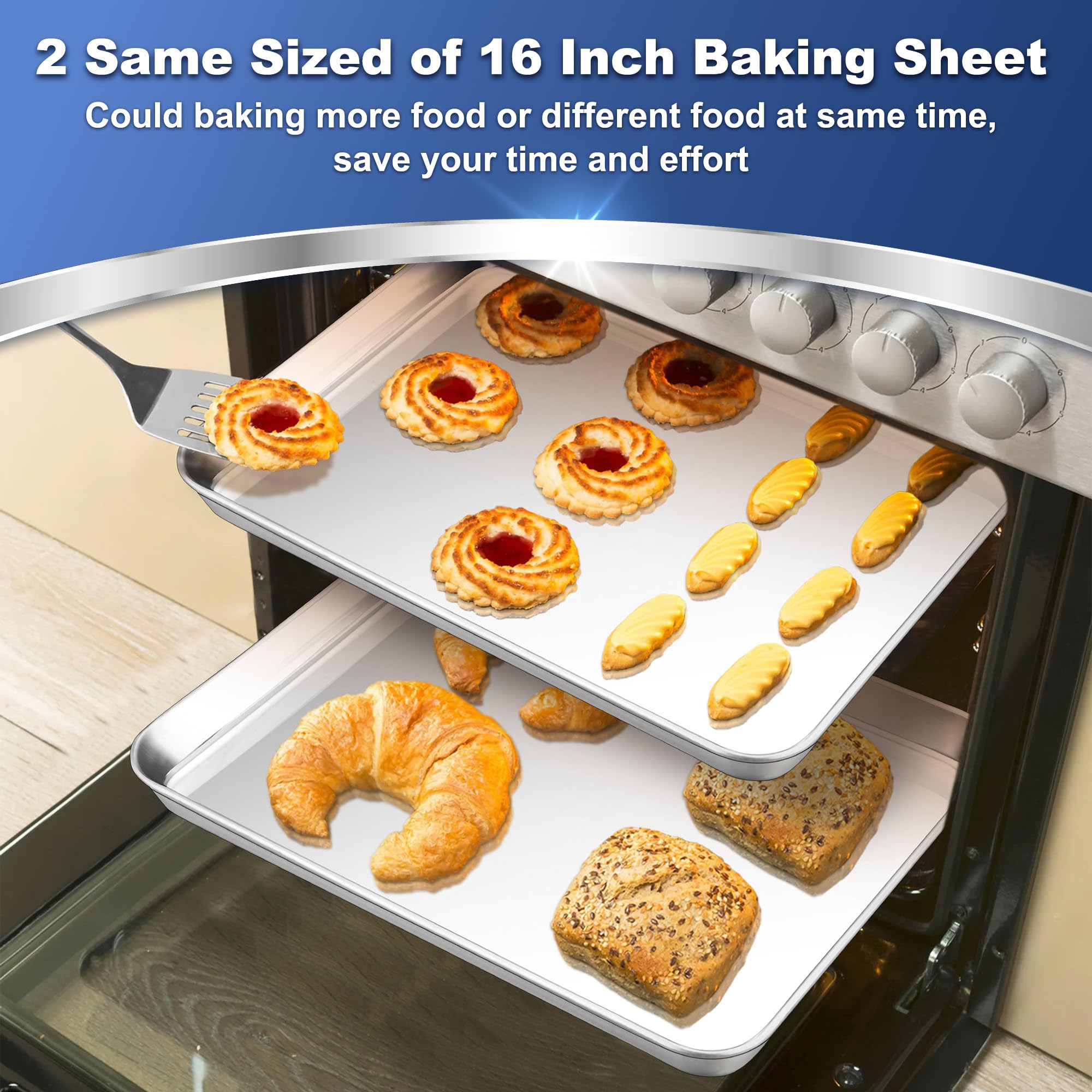 P&P CHEF mirror-finish pan for easy release and quick cleanup.
