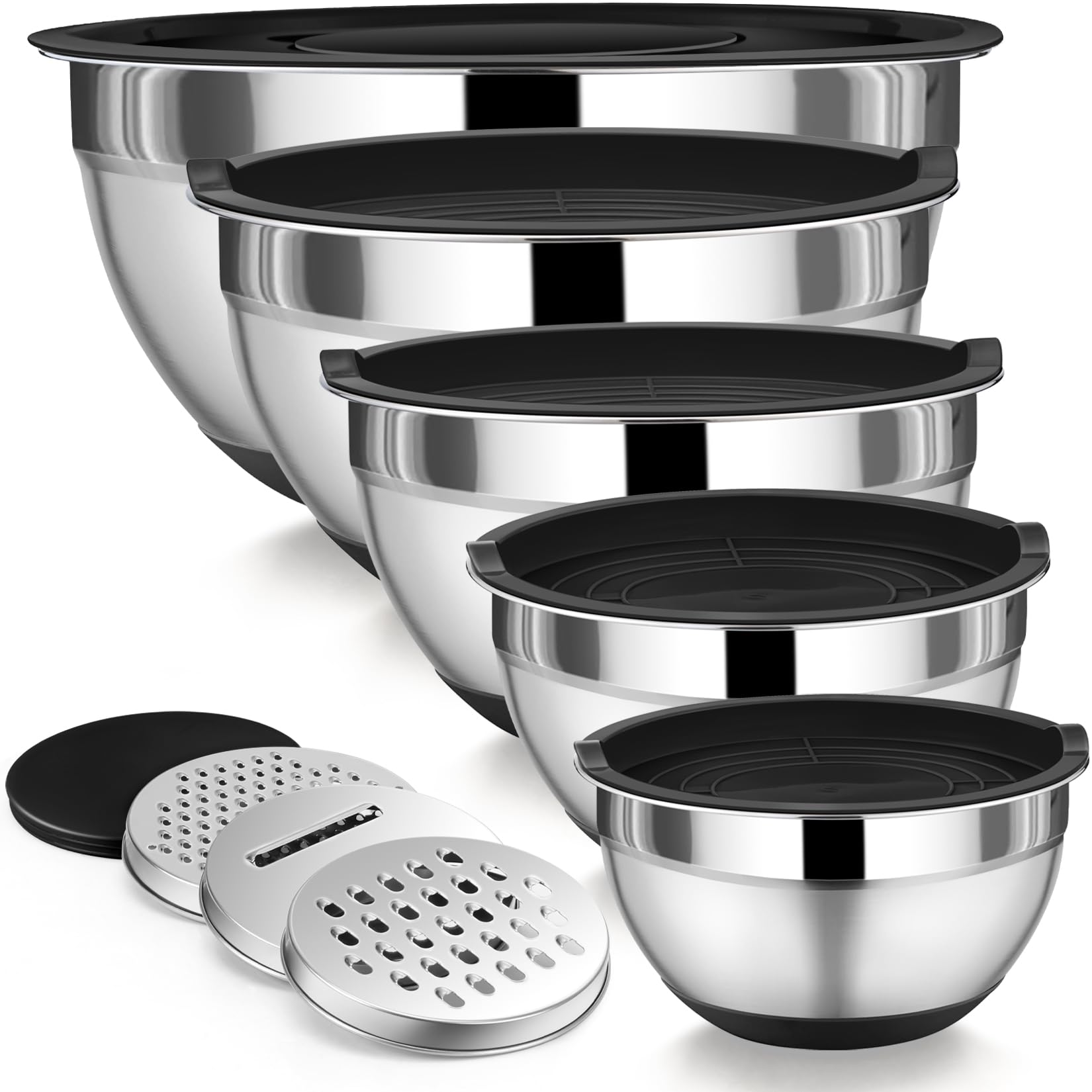P&P CHEF mixing bowls nesting set for space-saving storage and meal prep.