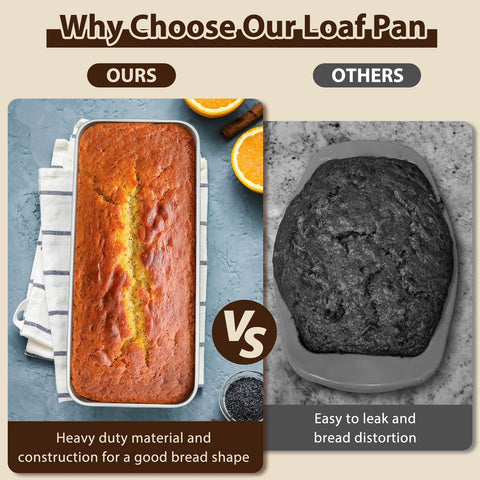 P&P CHEF modern silver loaf pan elevates kitchen aesthetics.