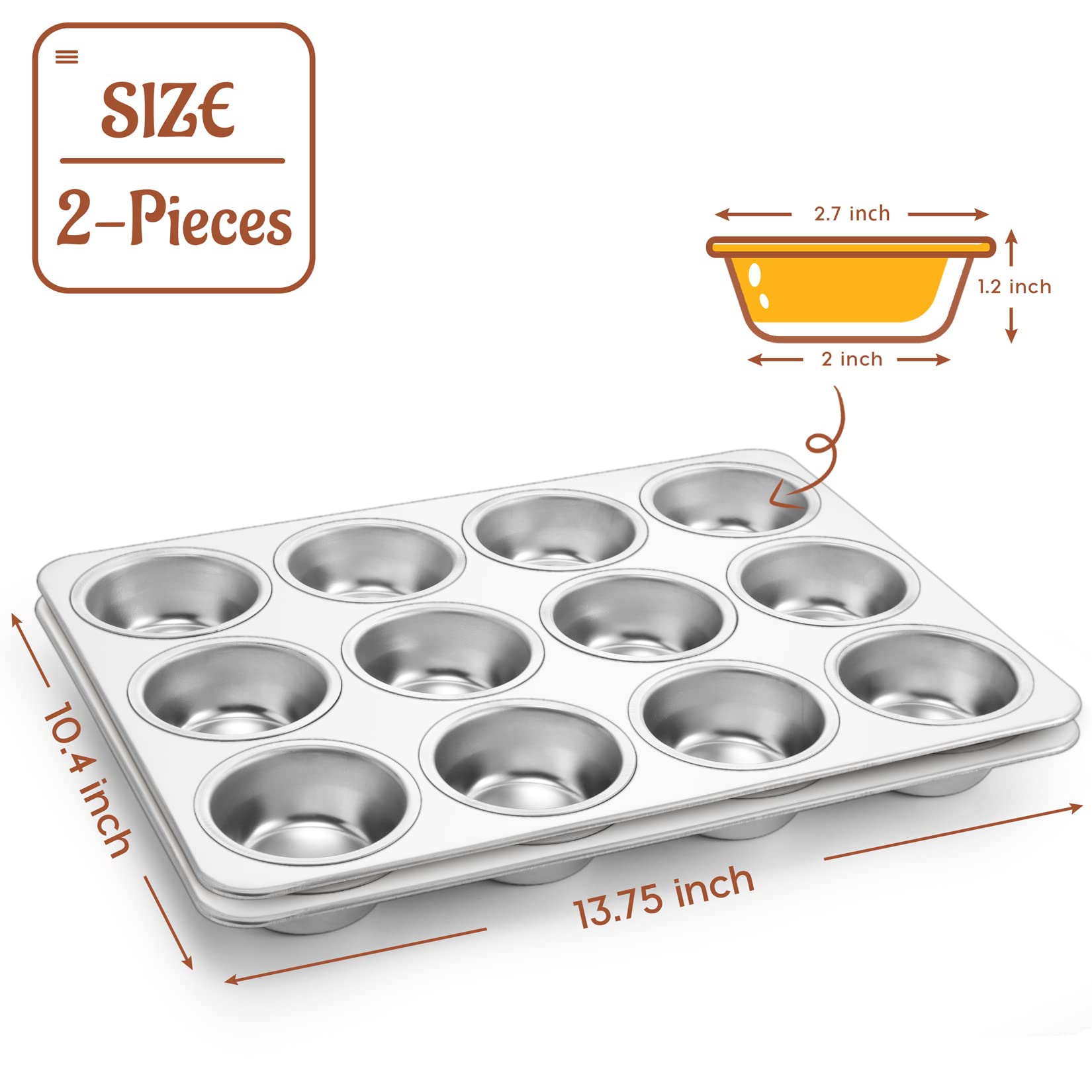P&P CHEF muffin pan 12-cup collection highlights mirror finish and durability